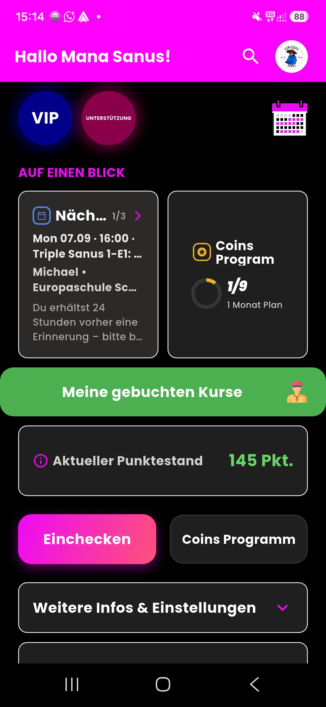 Neues Android-App-Update: Münz-Programm & einfachere Startseite – Manere Sanus Bad Oeynhausen